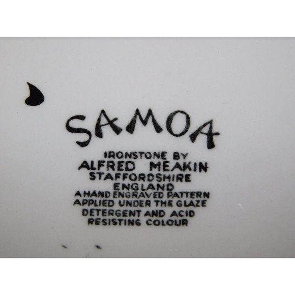 2 Vintage Alfred Meakin SAMOA 6.5" Side dinning Plates Black White Floral - Picture 7 of 7